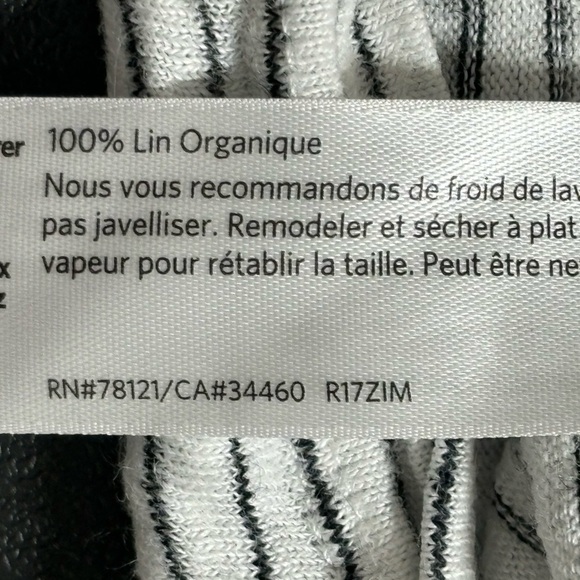 EILEEN FISHER ORGANIC LINEN
WHITE BLACK STRIPED SHIFT DRESS SIZE MEDIUM - Picture 7 of 10